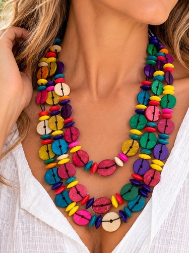 Boho statement kette - boho, damen