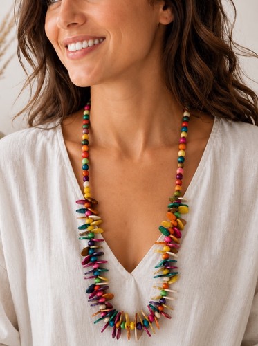 Boho statement kette - boho, damen