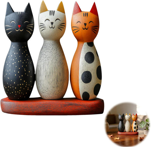 Katzen deko holzfiguren - holzfiguren, 2d