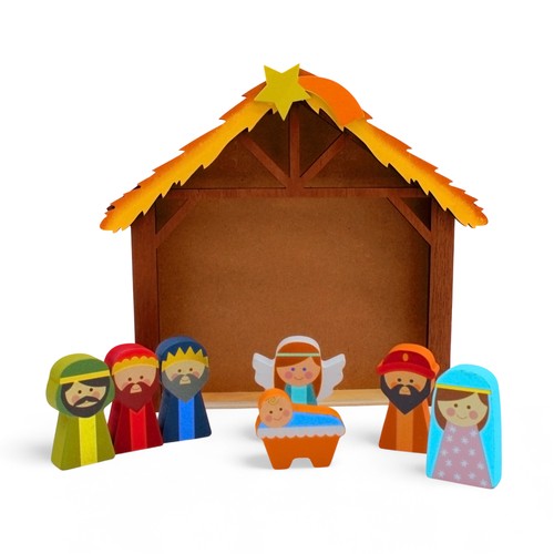 Holz weihnachts deko krippe - holz,