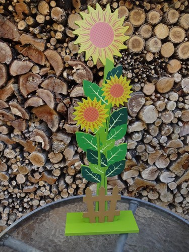Deko figur holz - figur, sonnenblumen