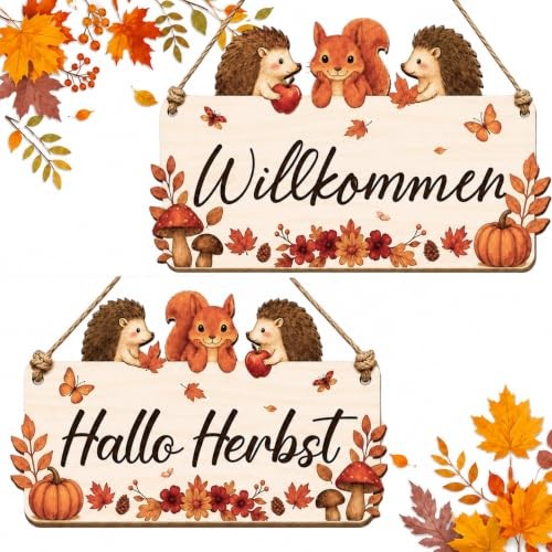 Herbstdeko tür hänger bunt - hänger,