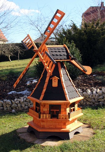 Gartenwindmühle 130cm holz - 130cm,