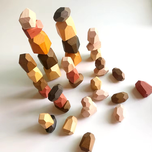 Balanciersteine aus holz bunt - holz,