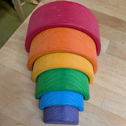 Holz regenbogen stapelspiel - regenbogen,