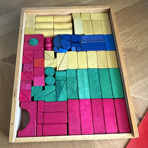 Holzbauklötze set bunt - holzbauklötze,