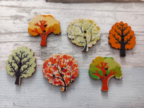 Knopf groß bunt baum - bunt,