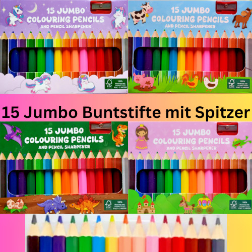 Jumbo buntstifte stk - 15, +