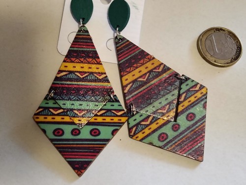 Ohrstecker bunt holz xl - ,