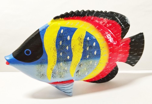 Holz fisch stehend - fisch, -bunt-