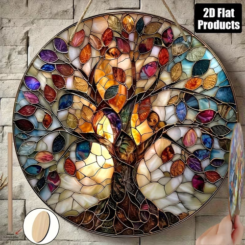 Lebensbaum wandbild holz rund - wandbild,