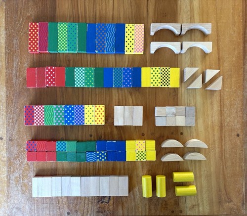 Holzbauklötze set bunt - holzbauklötze,