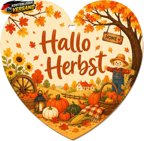 Herbstdeko holz herz - herbstdeko,