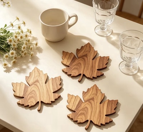 6er set untersetzer aus - aus, holz